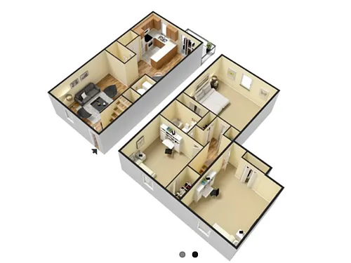 Floor plan 3 Bed 1.5 Bath W/D Connection