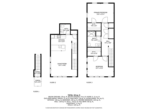Floor plan 2-Bed 1Full-1Half-Bath