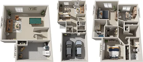 Floor plan Three Bedroom Two-Story