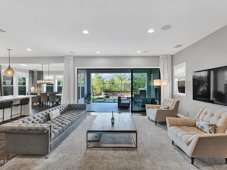 Living room overlooking mountain view