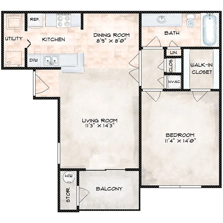 Floor plan 1B