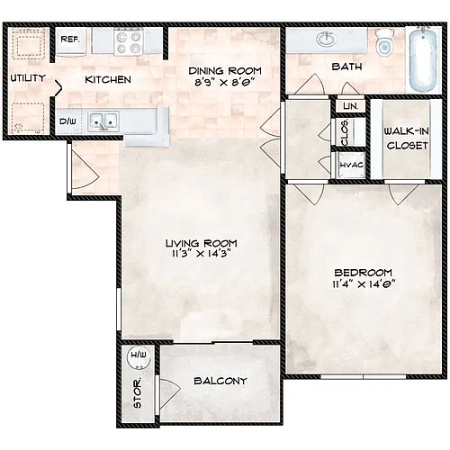 Floor plan 1B