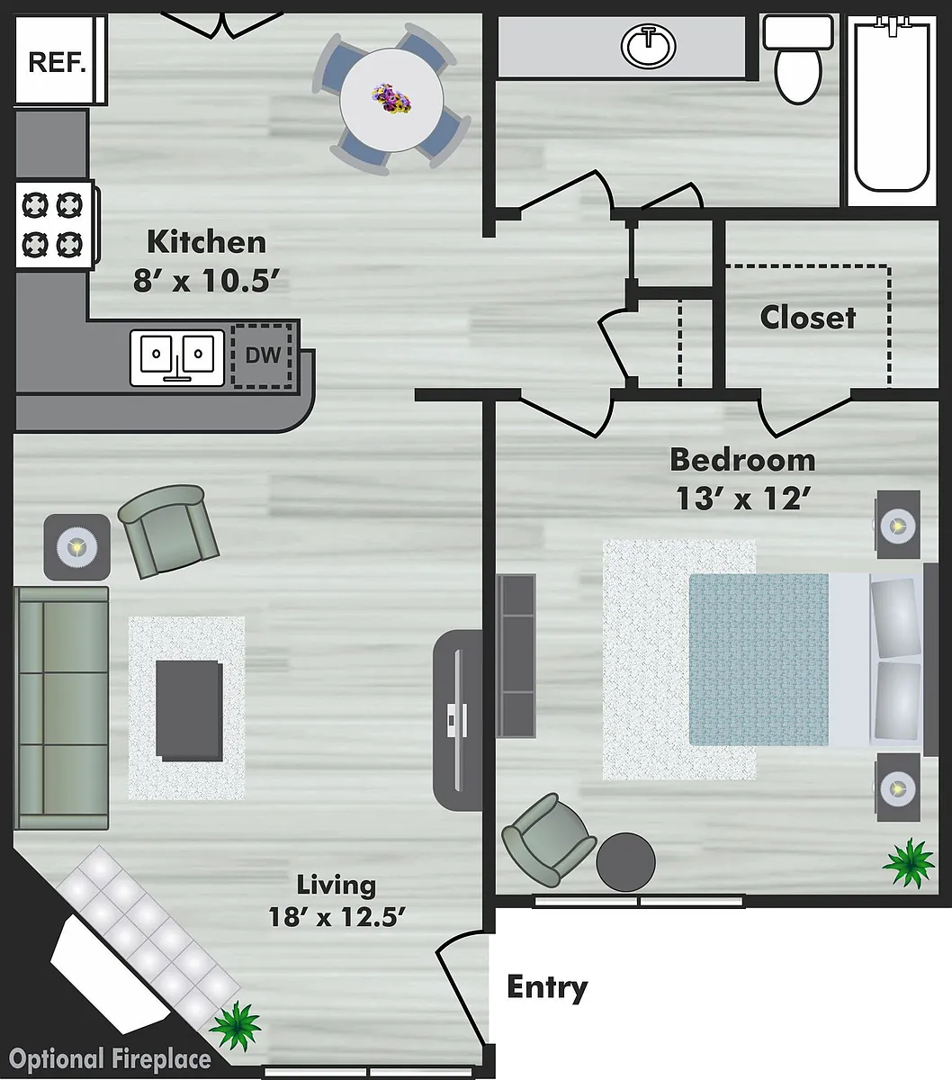 Floor plan One Bedroom