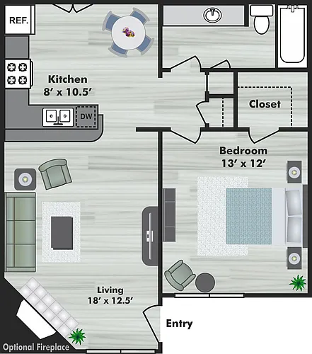 Floor plan One Bedroom