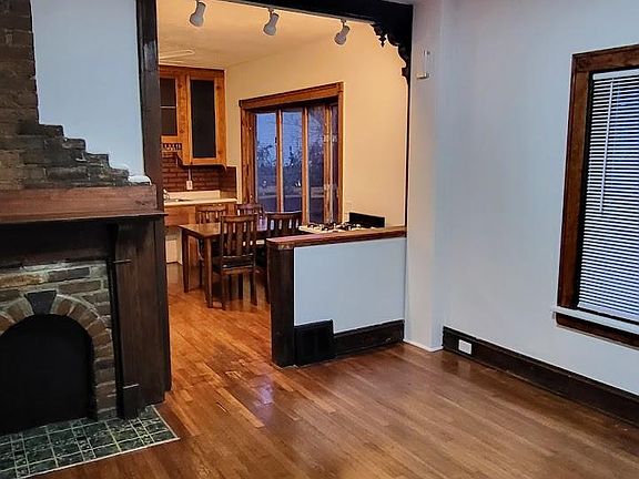 Living room with fireplace