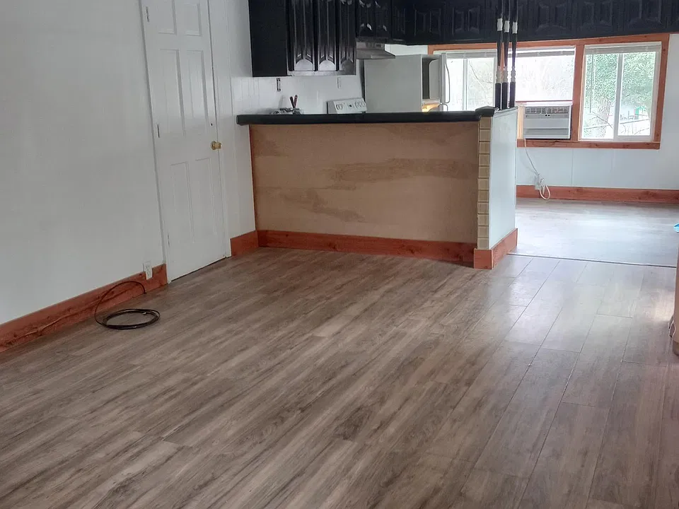 Made home living room open kitchen area
