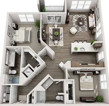 Weston Corners_B3_2B2B_1278sf_Floorplans Weston Corners_B3_2B2B_1278sf_Floorplans