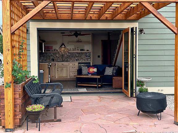 Large door that fully opens to the outside.