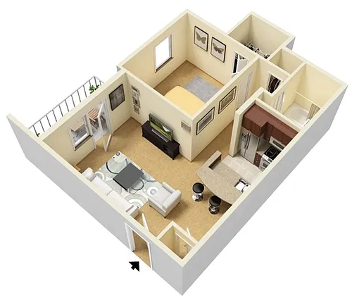 Floor plan 1 Bed 1 Bathroom
