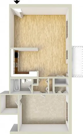 One bedroom floor plan One bedroom floor plan