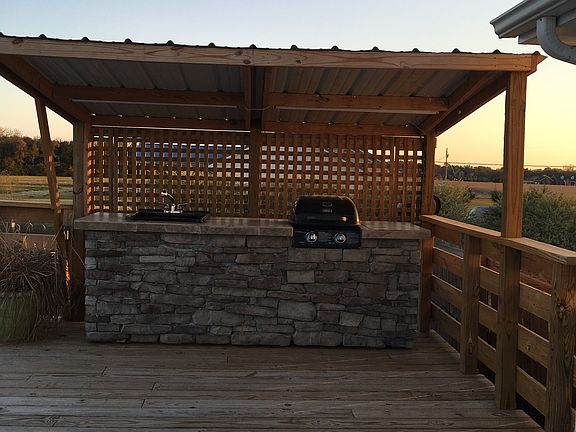 Outdoor grill and sink area
