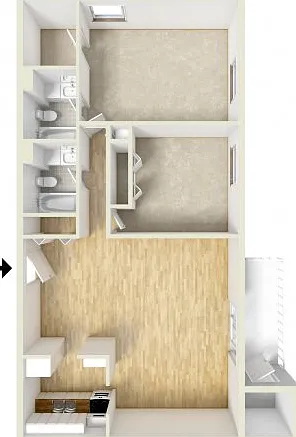 Two bedroom floor plan Two bedroom floor plan