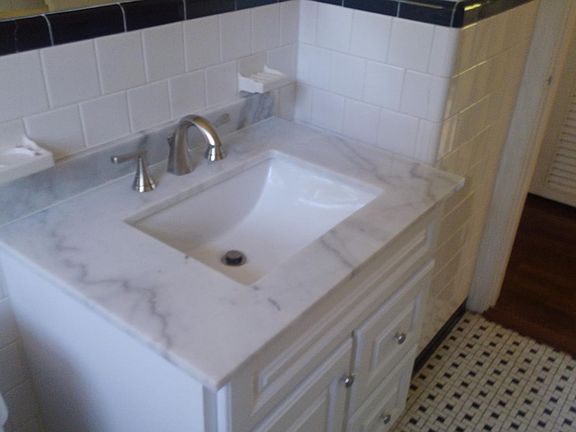 New fixtures in bathroom.