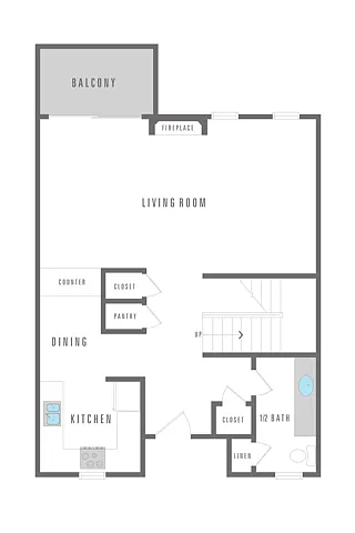Floor plan 3 Bedroom 2 Bath