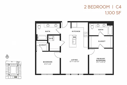 Floor plan Two Bedroom C4