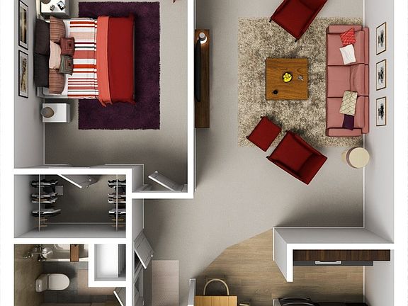 One Bedroom XL 3D Furnished