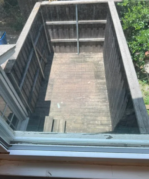 view of patio area from above