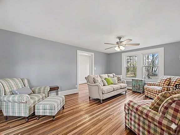 Recently painted living room, dining room and stairs.