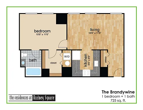 Floor plan Brandywine One Bedroom