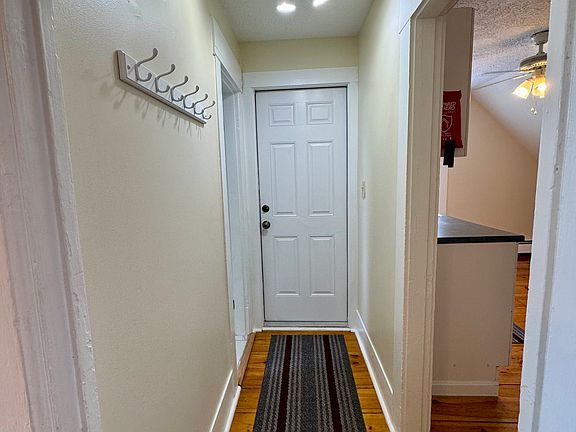 Rear hall with coat hooks