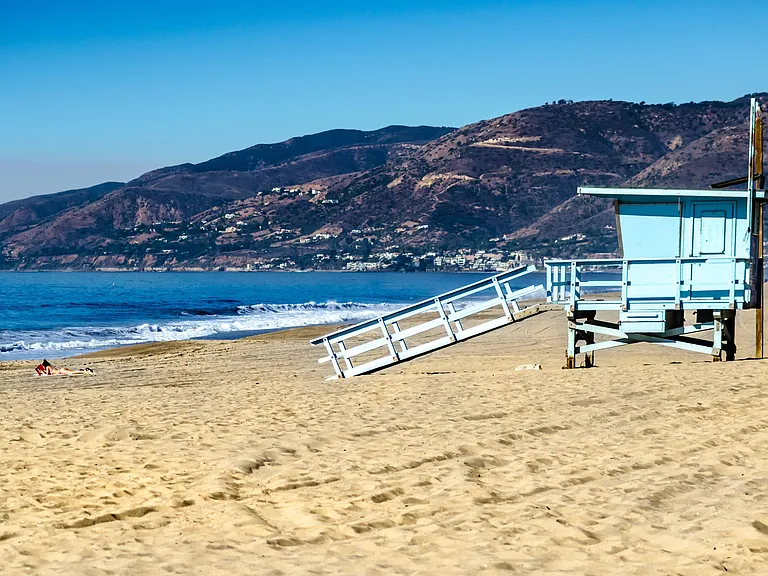 Beach and Lifeguard Station Daytime