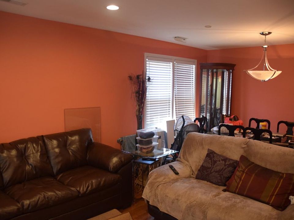open concept living and dining room