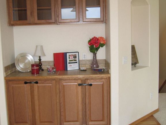 Eating area built in China cabinet