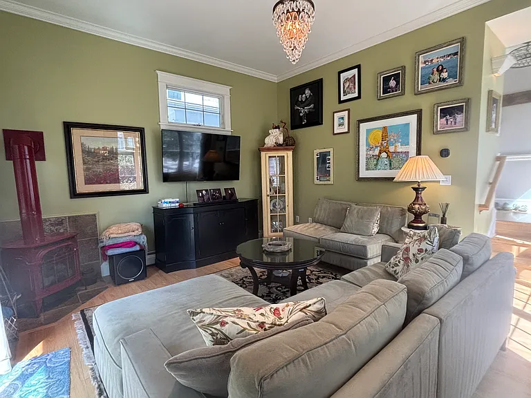 From the gourmet kitchen, access the family room with working gas fireplace.