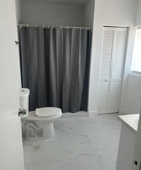 Bathroom front door view