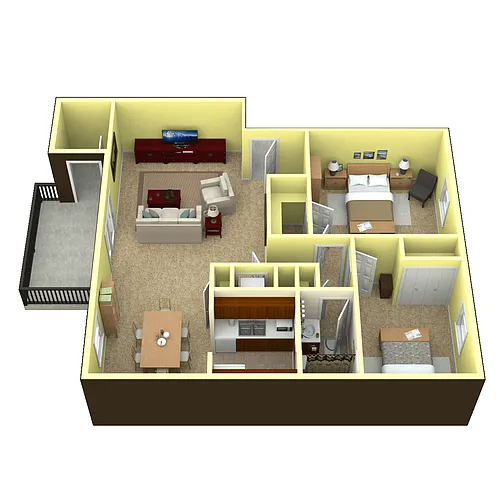 Floor plan 2 Bedroom Garden