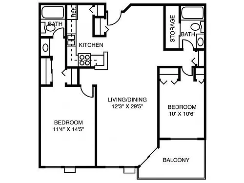 Floor plan 2B Black Oak