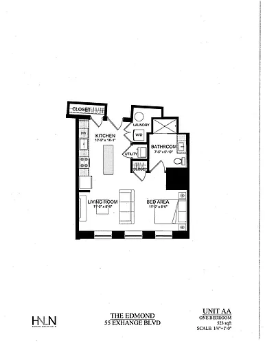 Floor plan 0 Bed 1 Bath