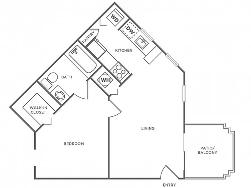 Floor plan Azalea (590 SF)
