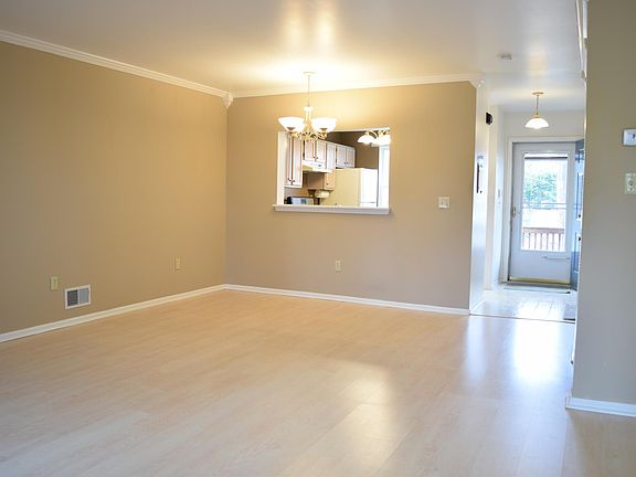 View of the front entrance (right) and serving area off the 