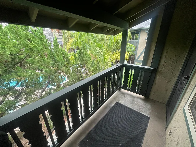 Balcony overlooking the pool