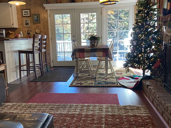 View of backyard deck from family room