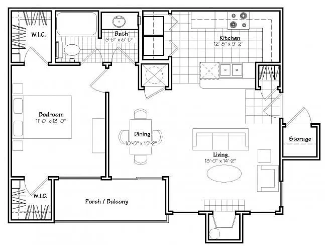 Floor plan One-bedroom One Bath
