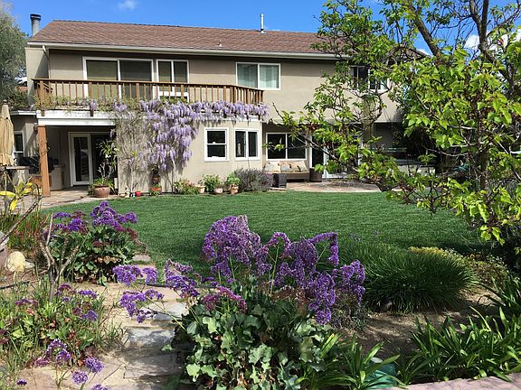 Back yard in spring. Plenty of room for Croquet or Bocci Ball