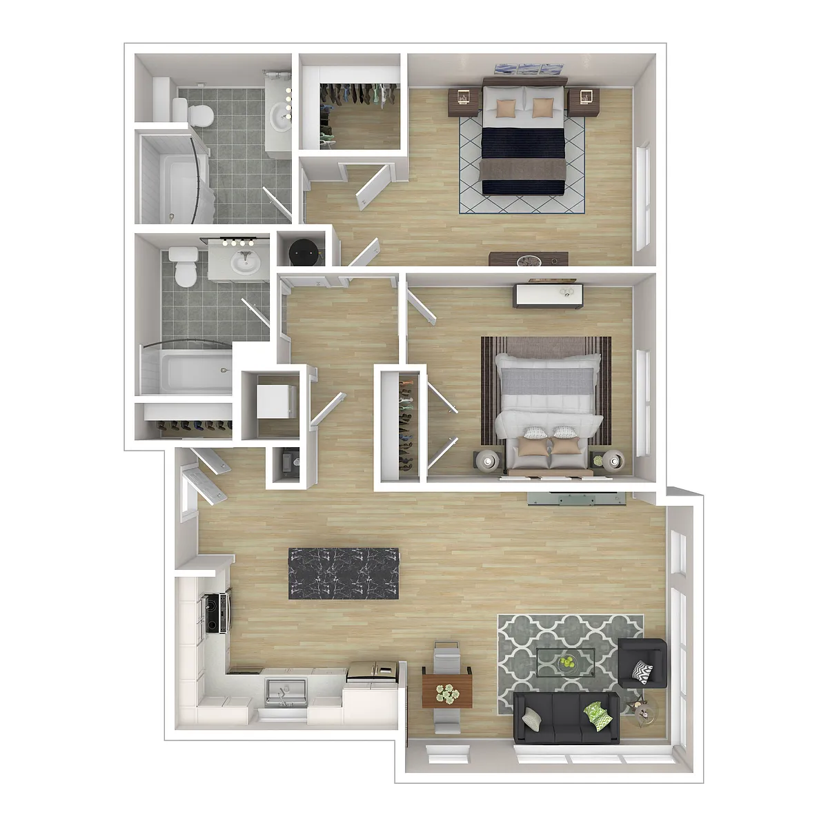 Floor plan 2B 2X2