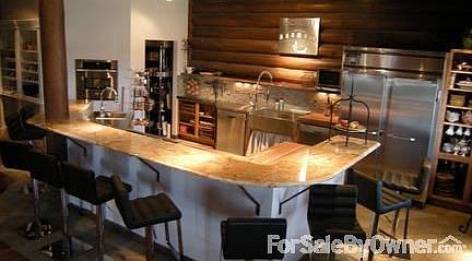 The countertop of the kitchen