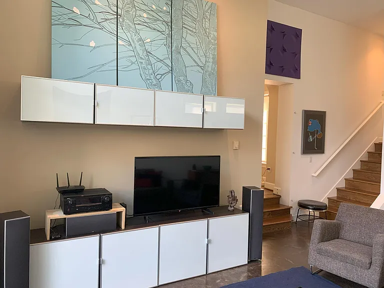 Family Room With Built-In Cabinets