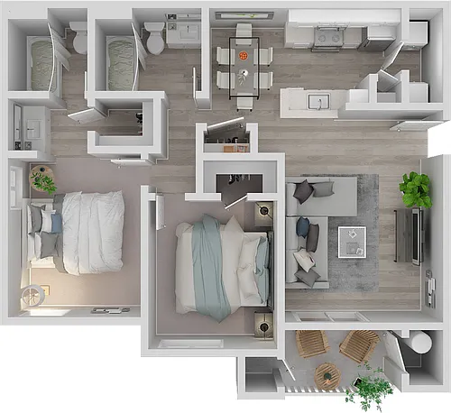 Floor plan 2BD 2BTH L