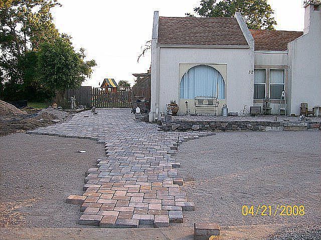PAVER DRIVE BEING INSTALLED