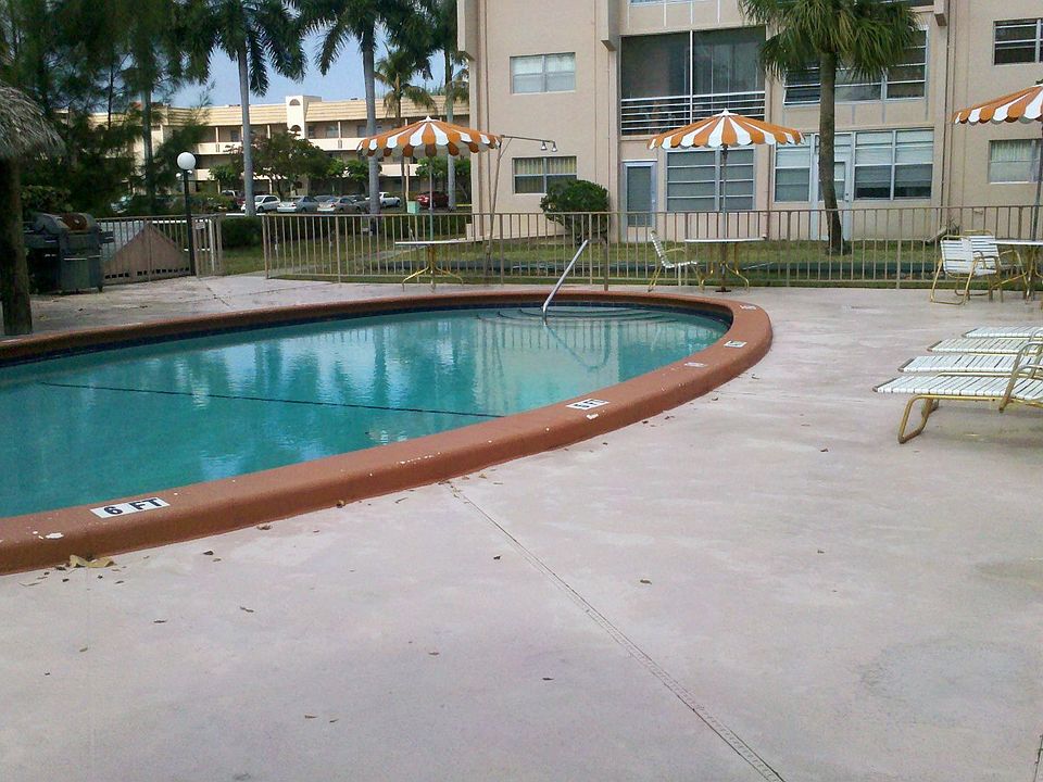 Pool located directly outside the unit