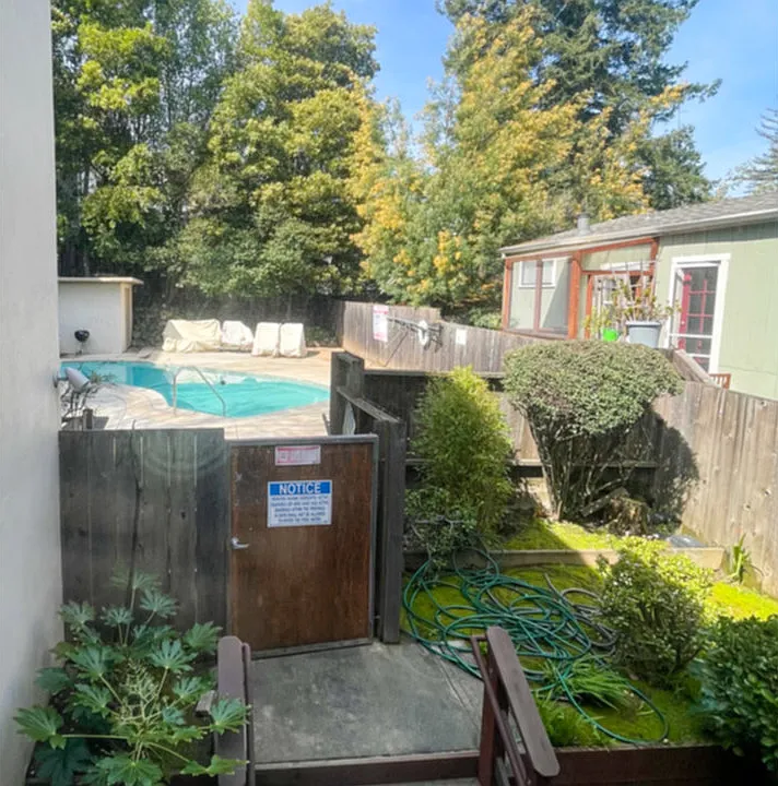 Pool view from kitchen