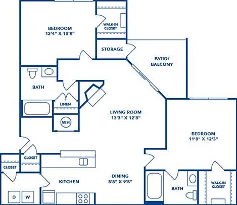 2 Bedroom | 2 Bath | 1052 SF 2 Bedroom | 2 Bath | 1052 SF