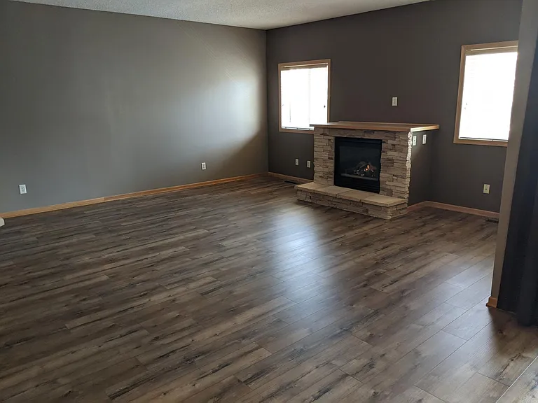 living room with gas fireplace