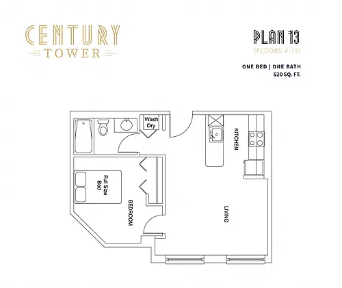 Floor plan 1 Bed 1 Bath 13