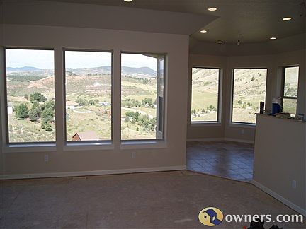 Living room and open dining area