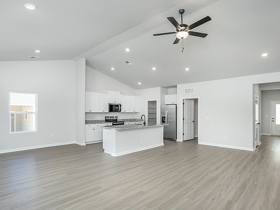 Angled view of the kitchen